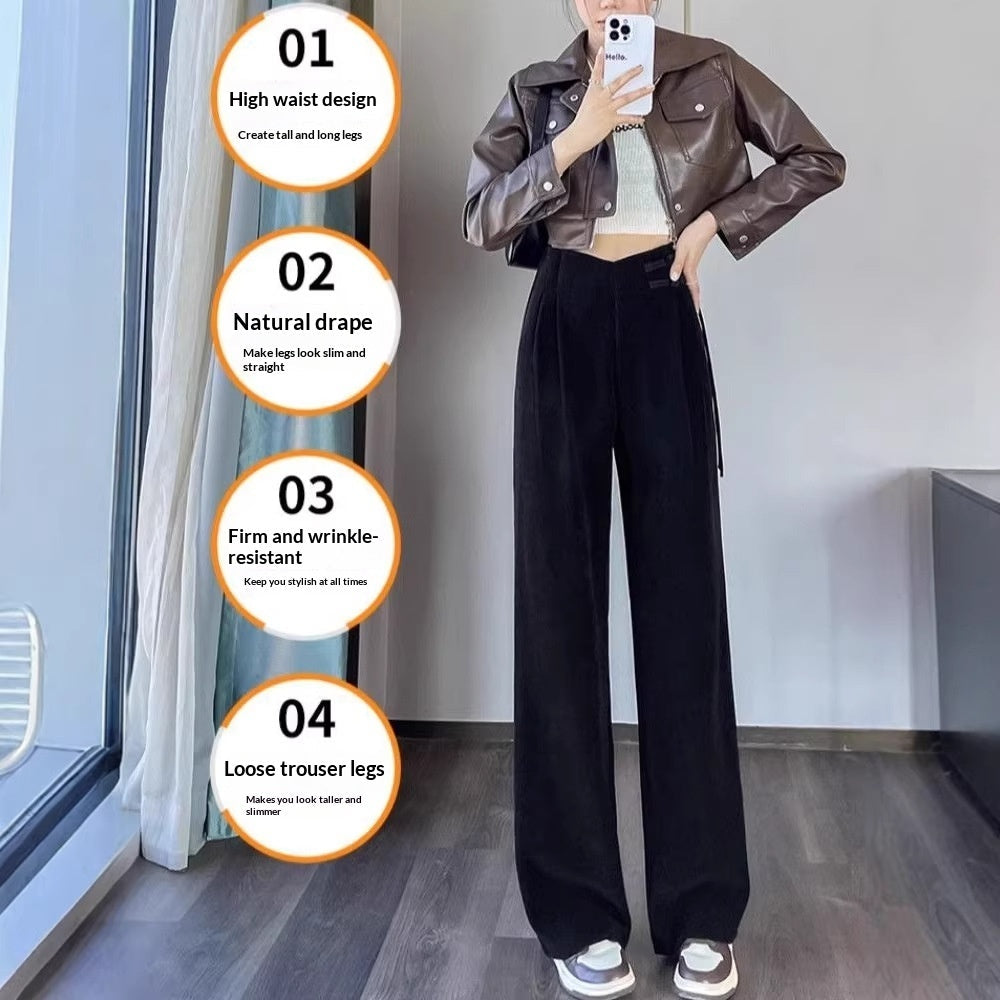Chenille-padded Narrow-leg Wide-leg Pants