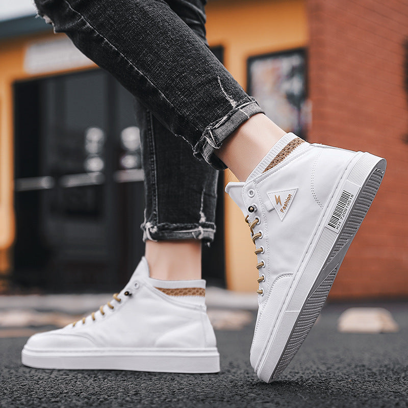 High-top canvas shoes