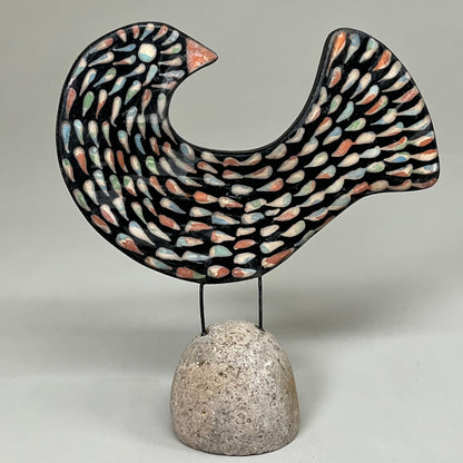 BLACK FOREST Set of 2 Clay Lenca Bird Desktop Decor