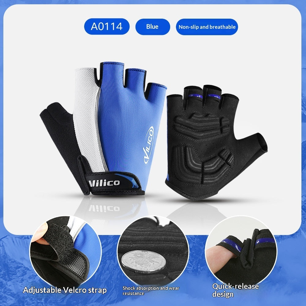 Breathable Anti-slip Unisex Road Bike Half-finger Gloves