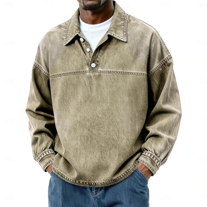 Men's Solid-Color Casual Long-Sleeve Top