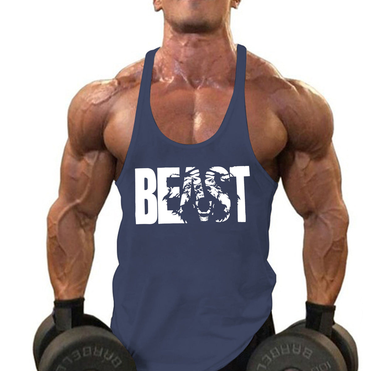 Men's Fitness Sports Printed Tank Top