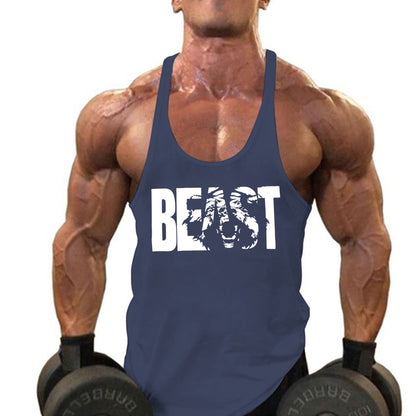 Men's Fitness Sports Printed Tank Top