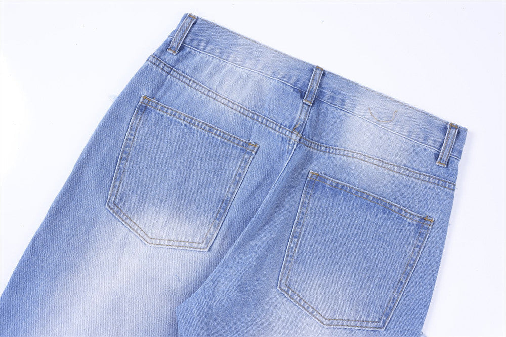 Color Contrast Patchwork Jeans For Men
