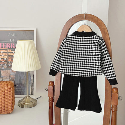 Girls' Coat Wool Bowknot Chanel Style Sweater Autumn And Winter Clothing