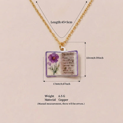 Retro Book Necklace For Women