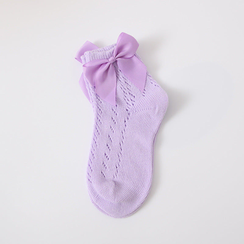 Hollow Loop Mesh Calf Socks For Children