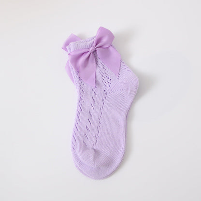 Hollow Loop Mesh Calf Socks For Children