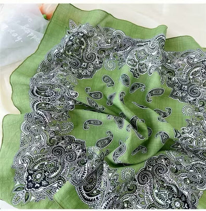 Korean-style Fresh And Delicate Floral Silk Scarf