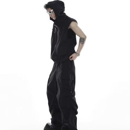 American Sleeveless Vest Top Overalls Suit