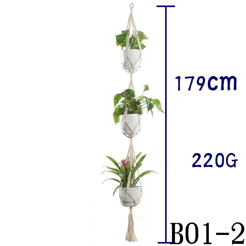 Beige Cotton Rope Plant Hanger
