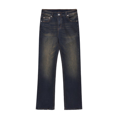 Fashion American Retro Worn Jeans Men