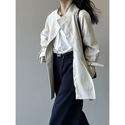 Stand Collar Trench Coat For Women Loose Casual Jacket