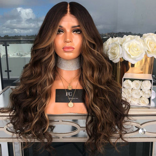 Long brown wig