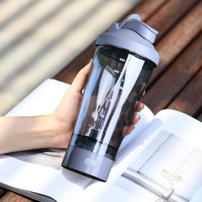 450ml Electric Stirring Cup Spiral Pattern Vortex Protein Powder Shake Cup Automatic Shake Cup Colorful Running Lantern