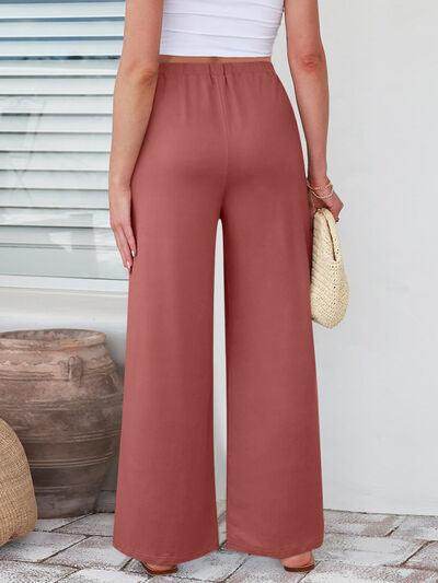Elastic Waist Wide Leg Pants for Women in Various Sizes