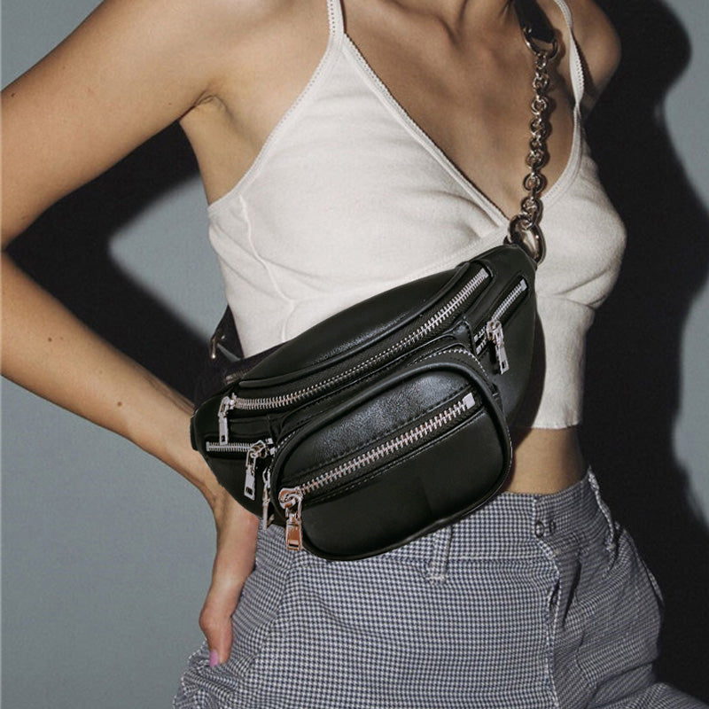 Waist bag handsome chain crossbody chest bag