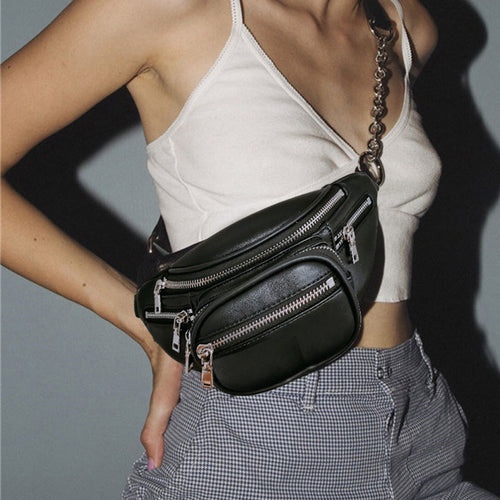 Waist bag handsome chain crossbody chest bag