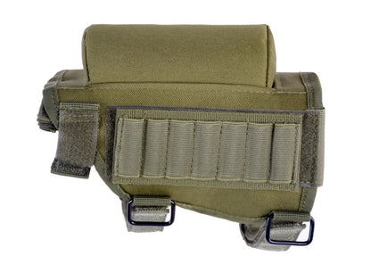 Adjustable Tactical Rifle Buttstock Cheek Rest & Ammo Pouch