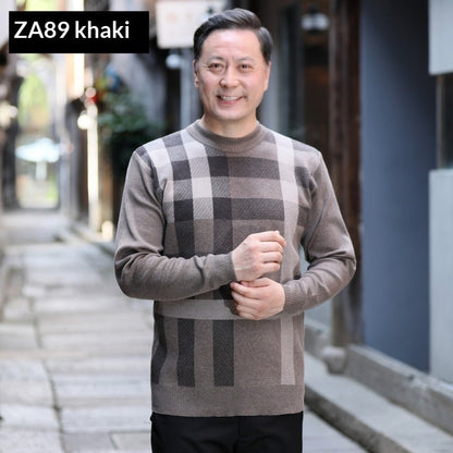 Men's Knitted Sweater For Mid-Age AutumnWinter