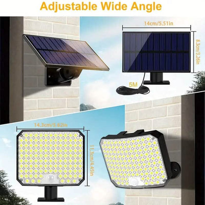 118 LED Solar Motion Sensor Flood Lights with Remote Control