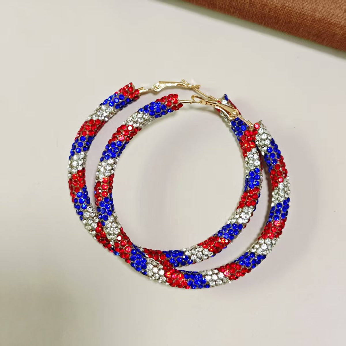 Exaggerated Fully Diamond-studded Sparkling Hoop Earrings