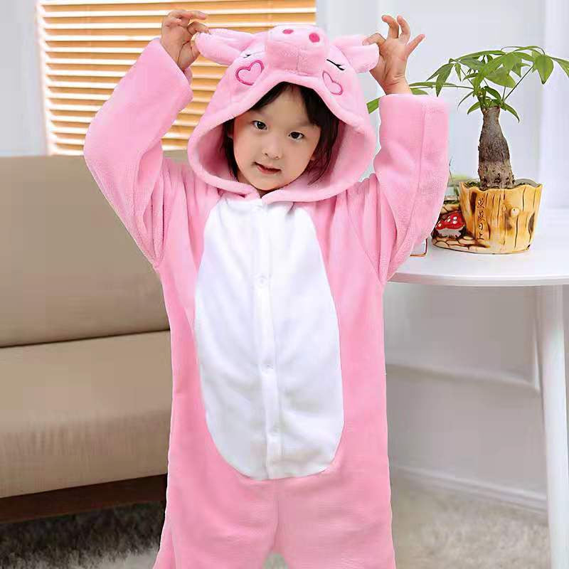 Flannel Children's Animal One-piece Pajamas