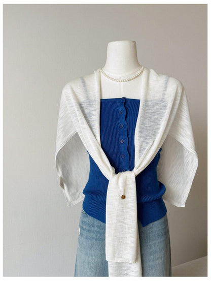 Bamboo-Section Linen Viscose Slimming Cape For Women
