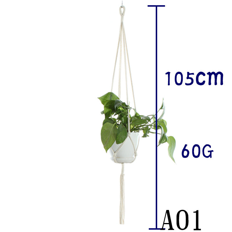 Beige Cotton Rope Plant Hanger