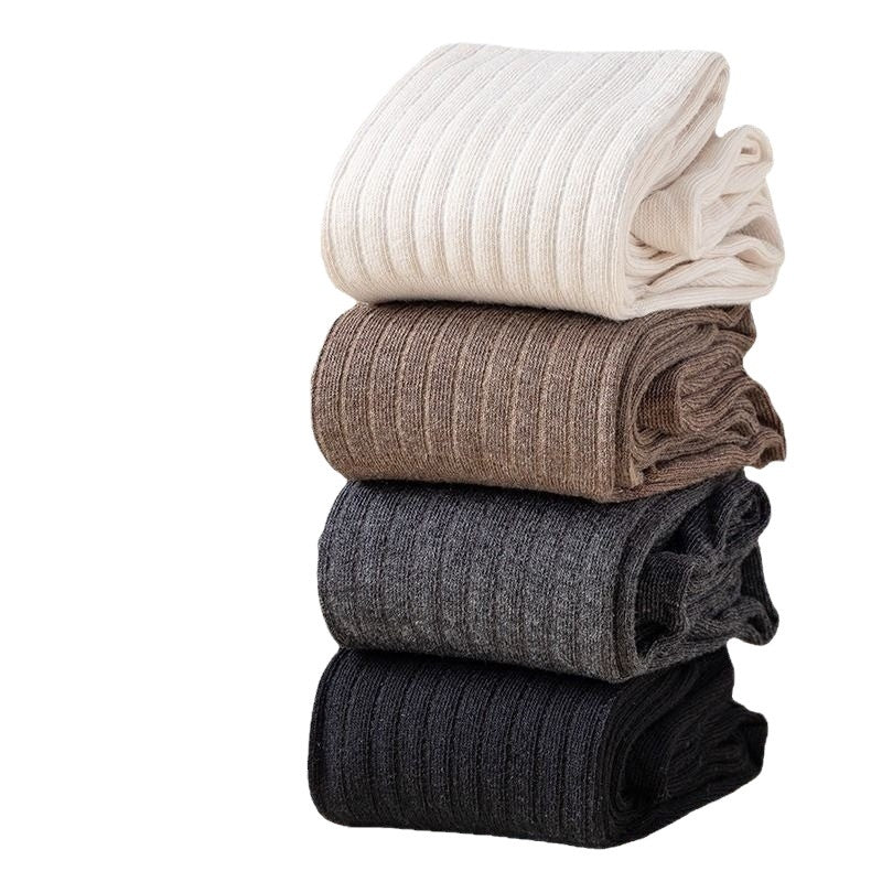 Women's Over-the-knee Socks Thin Cotton Vertical Striped Patchwork High-top Style