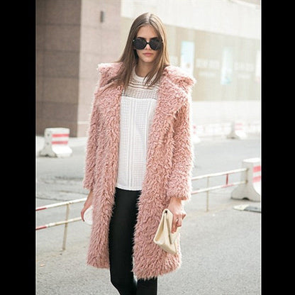 Lamb Wool Long Trench Coat