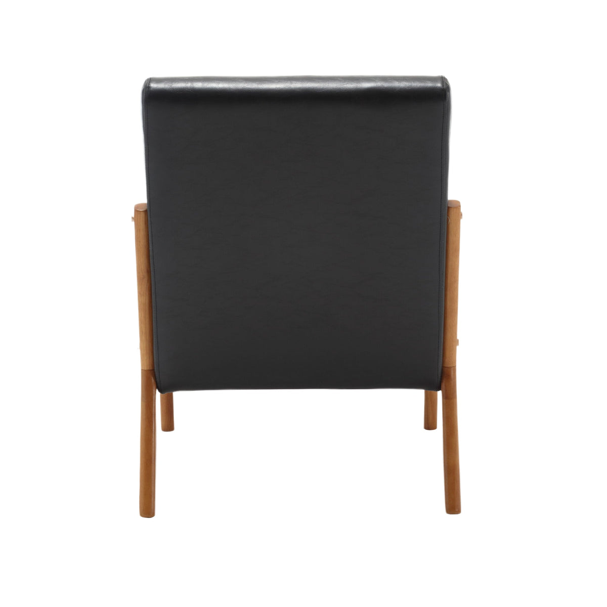 COOLMORE modern style chair, solid wood cushion lounge armchair with a pillow (black PU)