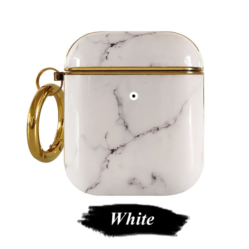 Compatible with Apple, Plating TPU Marble Pattern Soft Shell AirPods Cover