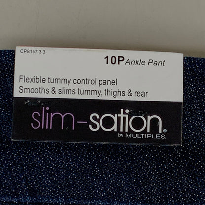 MULTIPLES Ankle Pants Petite Women's Sz 10P Denim M2623P