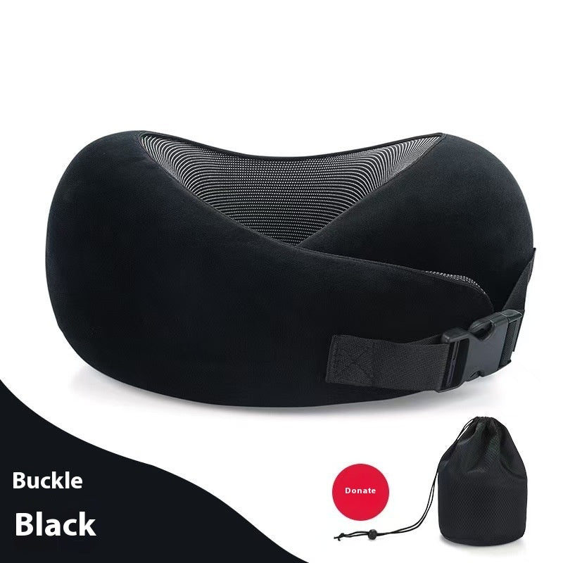 Soft Memory Foam Travel Neck Pillow U Shape Adjustable Support Comfortably Sleeping On Plane Car Office Noon Break