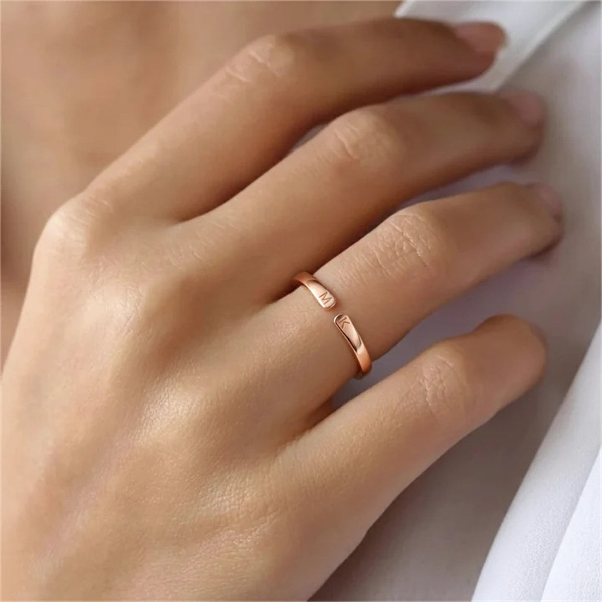 Adjustable Engraved Stainless Steel Ring
