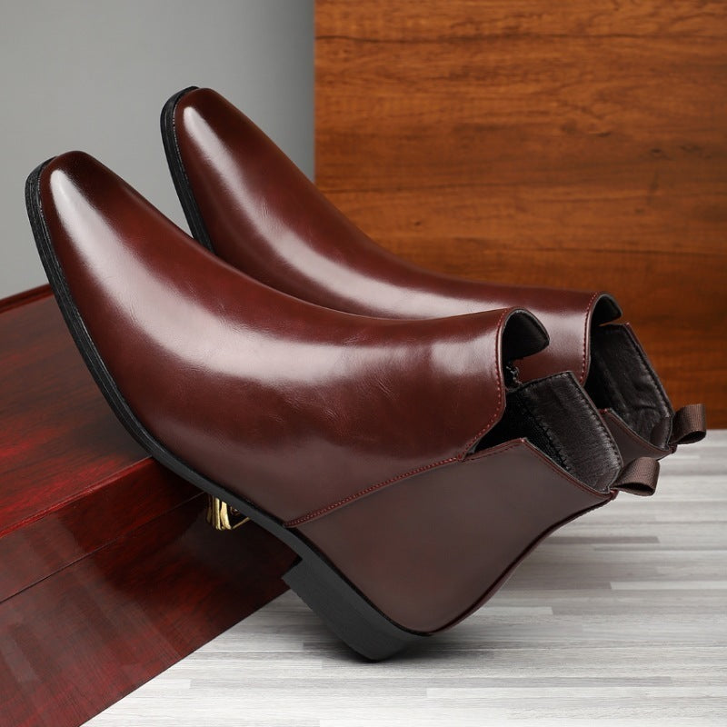 Plus Size High-top Leather Boots Men