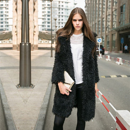 Lamb Wool Long Trench Coat