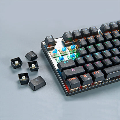 87-Key Mechanical Keyboard with Green Switches - Desktop Non-Punch Design