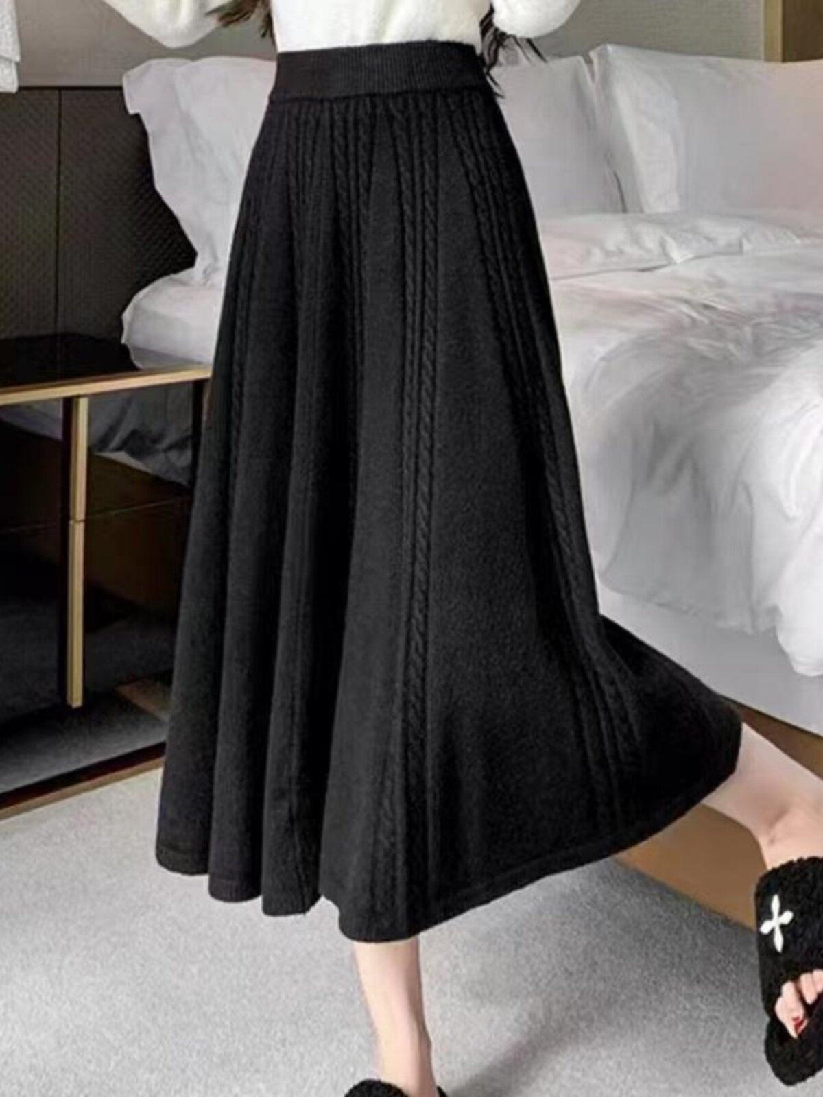 Herringbone-knit Skirt For Women