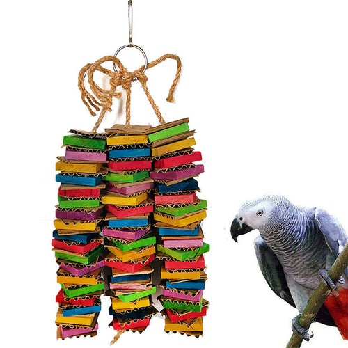 Parrot Gnawing Toy Building Blocks Destroyed