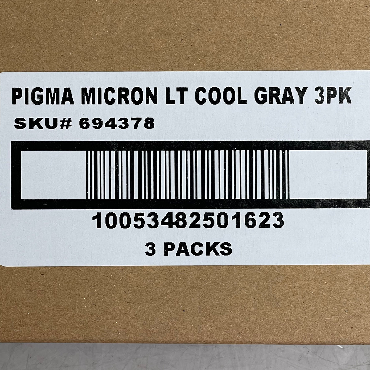 SAKURA (3-Pack) Pigma Micron Pens 0.25mm, 0.45mm, 0.60mm Light Cool Gray 37903