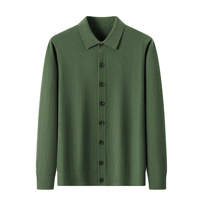 Mens Casual Commuter-style Solid-color Wool Sweater
