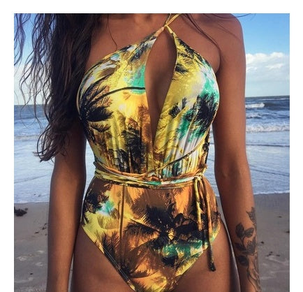 One Piece Swimsuit Backless Monokini Swimwear Women