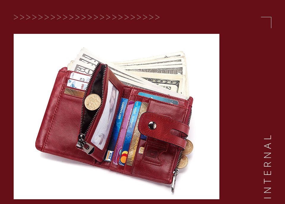 Leather men's wallet coin purse