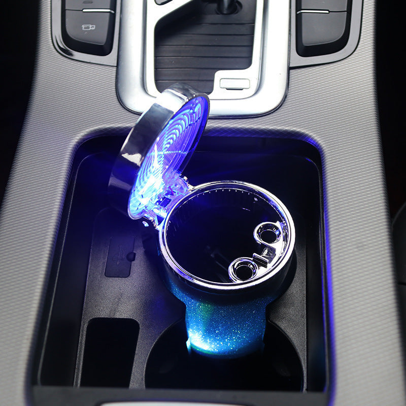 Car Ashtray with LED Light Portable Auto Accessory