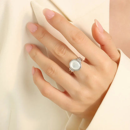 Vintage white seashell charming ring index finger ring accessory