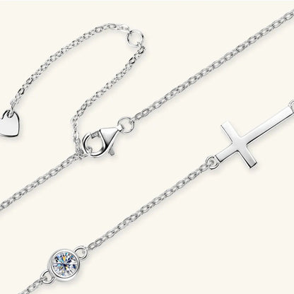 Cross 925 Sterling Silver Moissanite Necklace