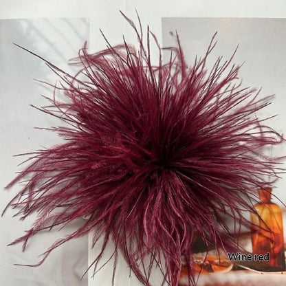 New Colorful Ostrich-feather Brooch Headdress Hair Clip