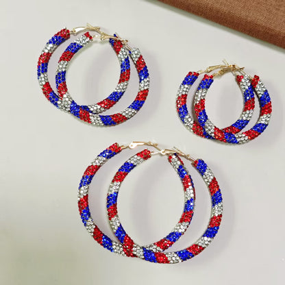 Exaggerated Fully Diamond-studded Sparkling Hoop Earrings